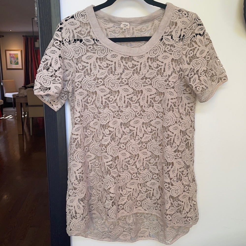Wilfred beige eyelet crew neck tunic size S